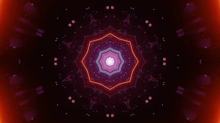 Neon Glowing Star Shape Video Loops Abstract Animation Background Wallpaper, Footage