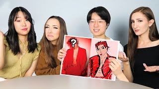 my friends try to guess the kpop idol I drew based on my horrific fanart