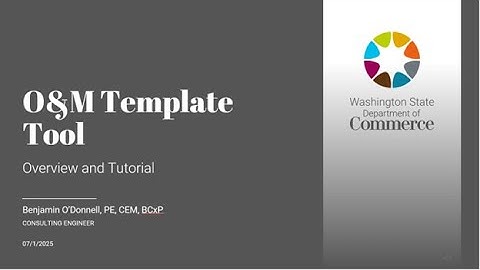 Detailed Tutorial of the Operations and Maintenance Program (O&M) Development Tool