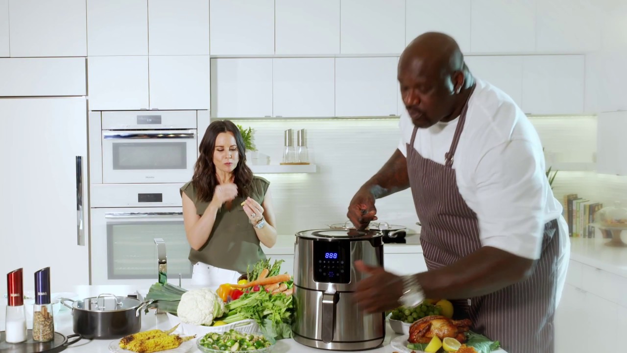 LEARNING TO COOK WITH SHAQ Biggest Air Fryer YouTube