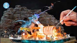 How To Make Red Death Dragon Vs Toothless Diorama