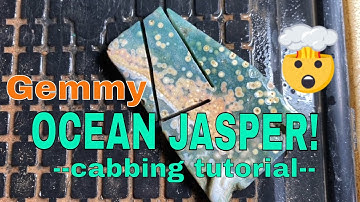 Lapidary 101: Cutting OCEAN JASPER! *Step By Step* Cabochon Tutorial, Amazing Natural Gemstone!