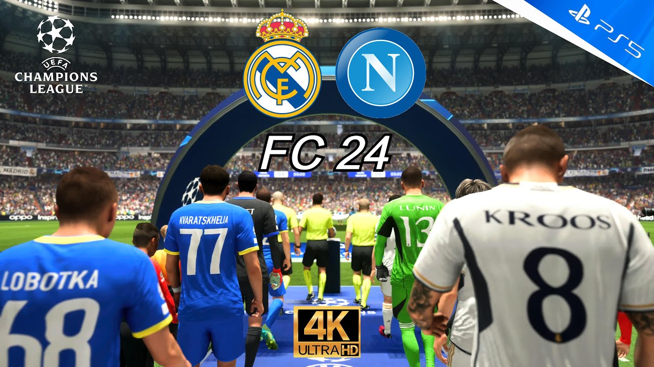 REAL MADRID X NAPOLI AO VIVO - CHAMPIONS LEAGUE JOGOS DE HOJE EAFC 24 PS5  EA SPORTS FC 24 #03 