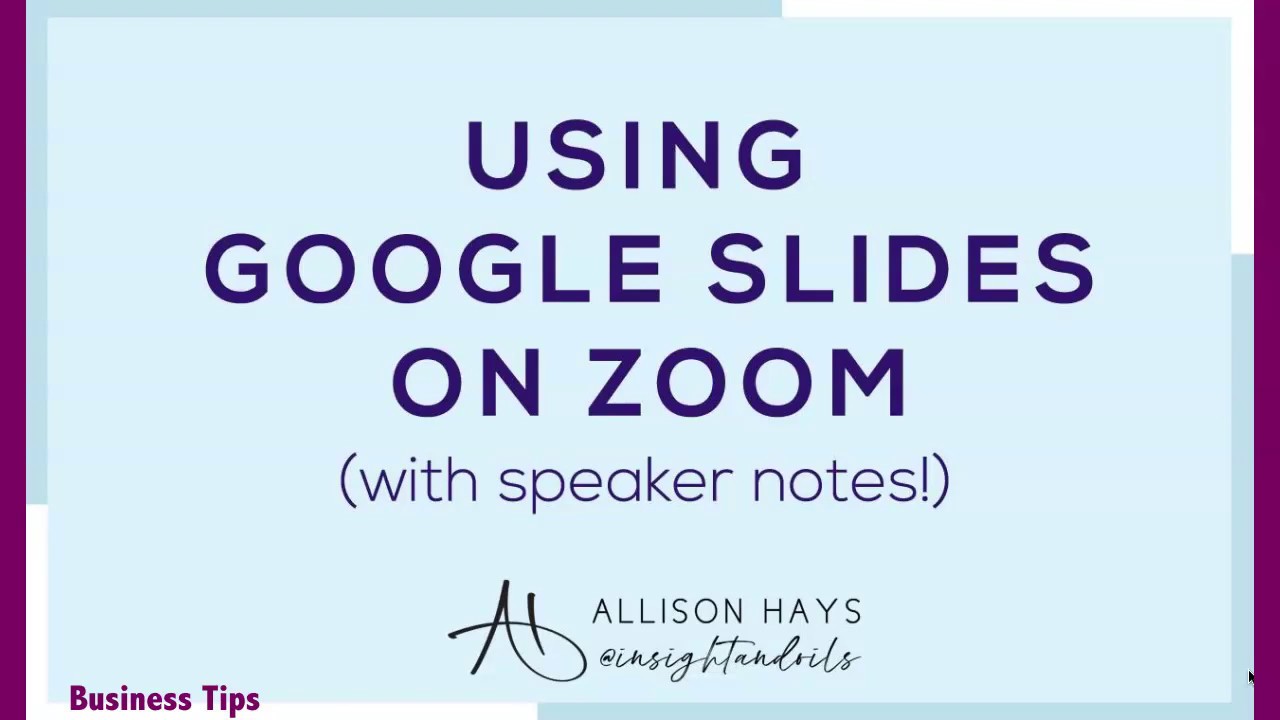 Using Google Slides on Zoom YouTube