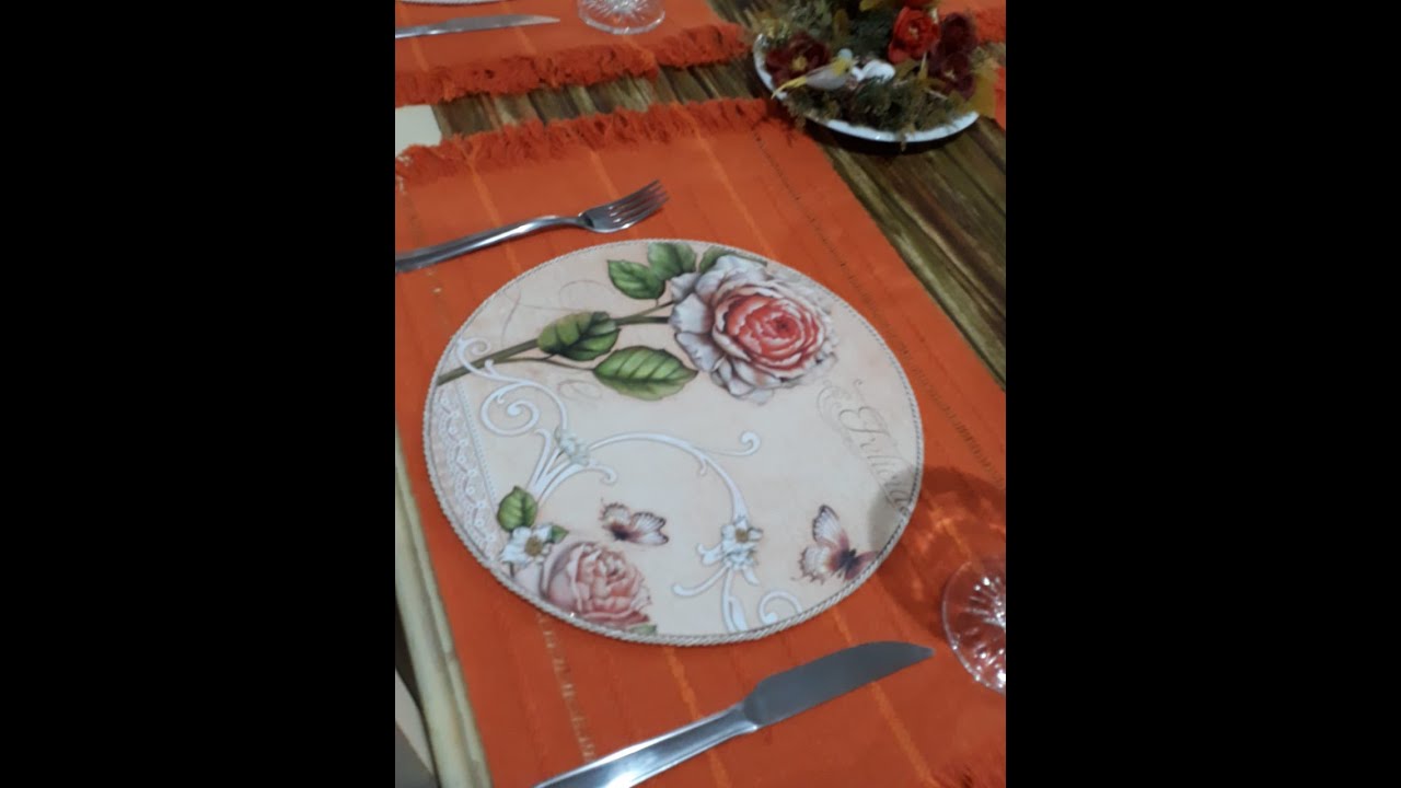 Sousplat dupla face com decoupage