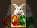 Cute Rabbit Eating Giant Gummy Bear 🐰 Satisfying ASMR #asmr