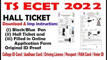 ts ECET  2022 halltickets | TS ECET  admit card | ECET  IMPORTANT INSTRUCTIONS