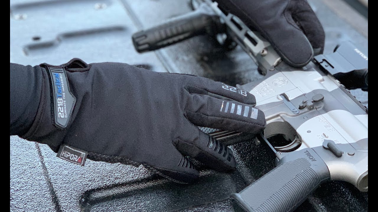 Thin Winter Cold Weather Water Resistant Black Police Search Gloves