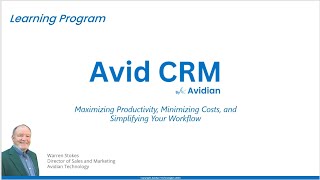 Avid CRM Training May 16, 2024