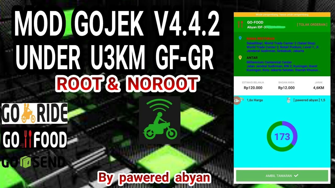 Mod Gojek Terbaru V4 4 2 Root Dan Noroot U3km Free Youtube