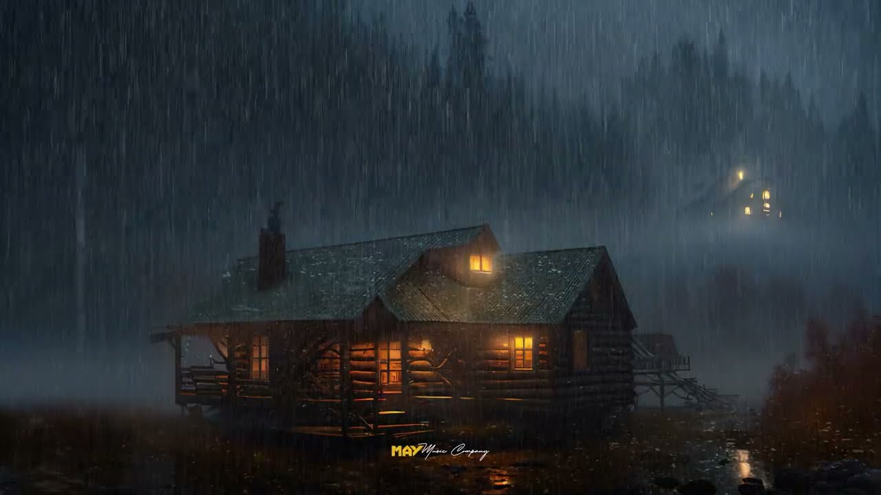 4K Rainy Night Ambience 🌧️ Lo-Fi Piano for Study, Relax & Sleep (1 Hour)