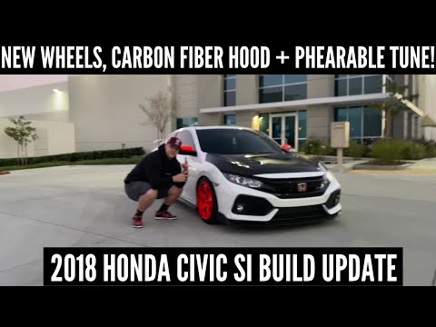 NEW ADVAN WHEELS, SEIBON CARBON FIBER HOOD & PHEARABLE TUNE! | 2018 Honda Civic Si Build Update