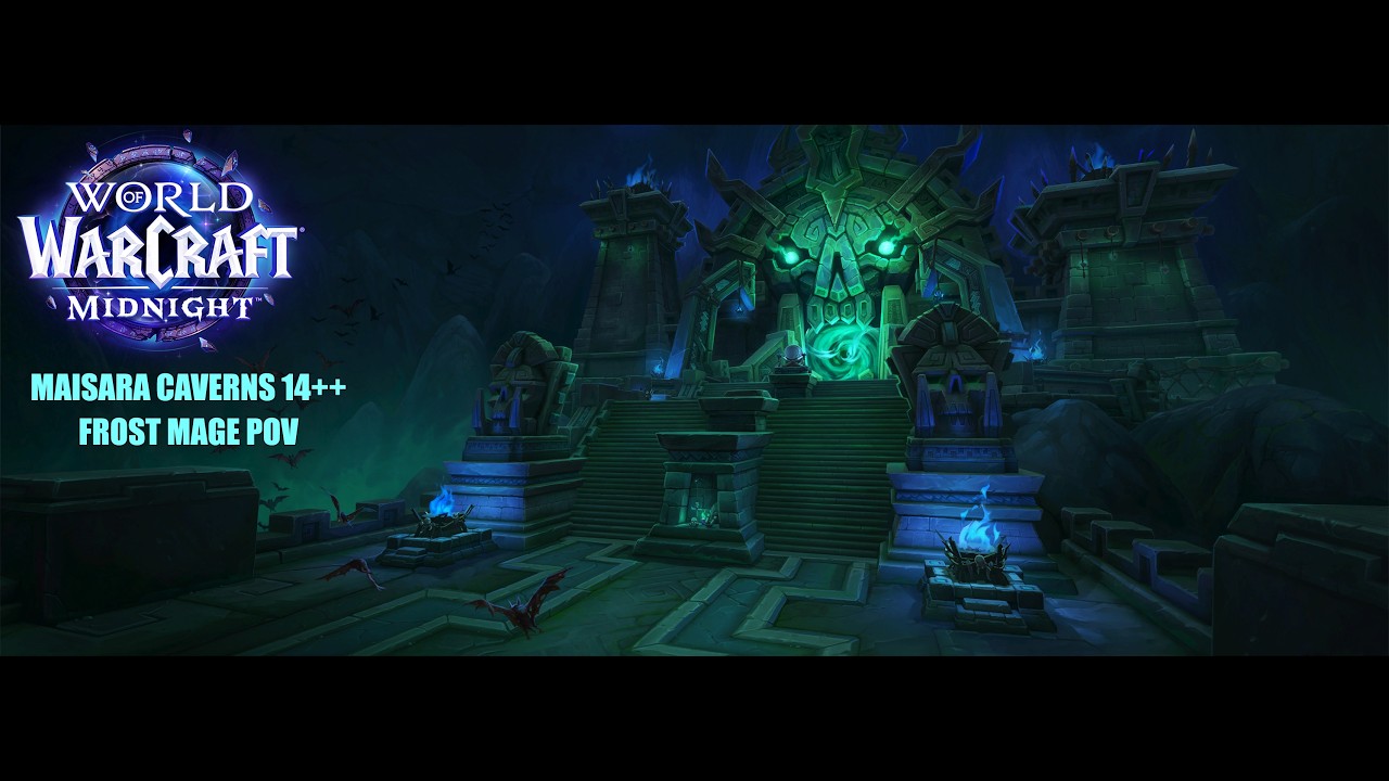 +14 Maisara Caverns ++ Frost Mage Spellslinger POV M+ Midnight Season 1 ...