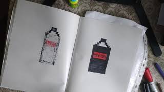 Как нарисовать по клеточкам бутылку Кoкa-Колы