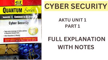 Cyber Security AKTU Unit1 |  B tech BCC 301/BCC 401 part 1 | most important questions 2024