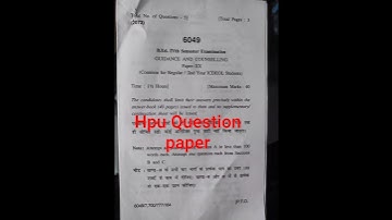 Guidance and Counselling B.Ed.4th Semester Question paper Himachal Pradesh University