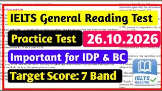IELTS Reading General Training Practice Test 2026 With Answers | IELTS Reading Test General Training