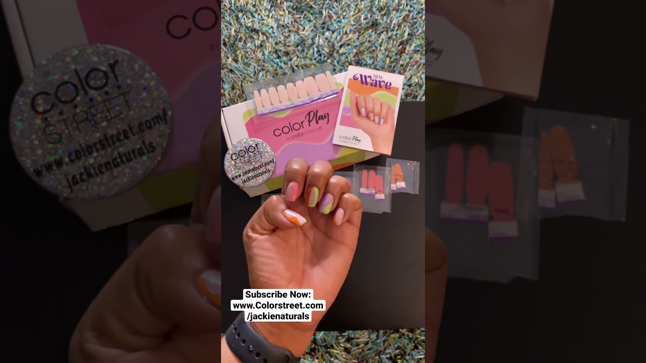 COLOR STREET NAIL STRIPS USING THE APRIL COLOR PLAY SUB BOX | NEW WAVE 