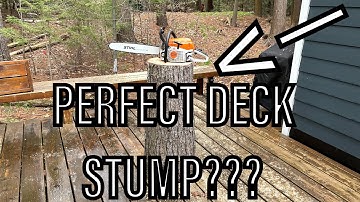 Stihl MS261C-M (M-Tronic carb) - levelling the perfect deck beverage-holder-table stump!!!