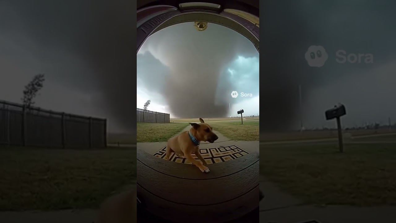 Dog gets taken by tornado 