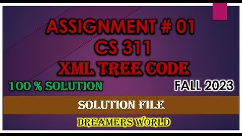 CS311 Assignment No.1 Fall 2023 100% Correct Complete Solution By Dreamers World