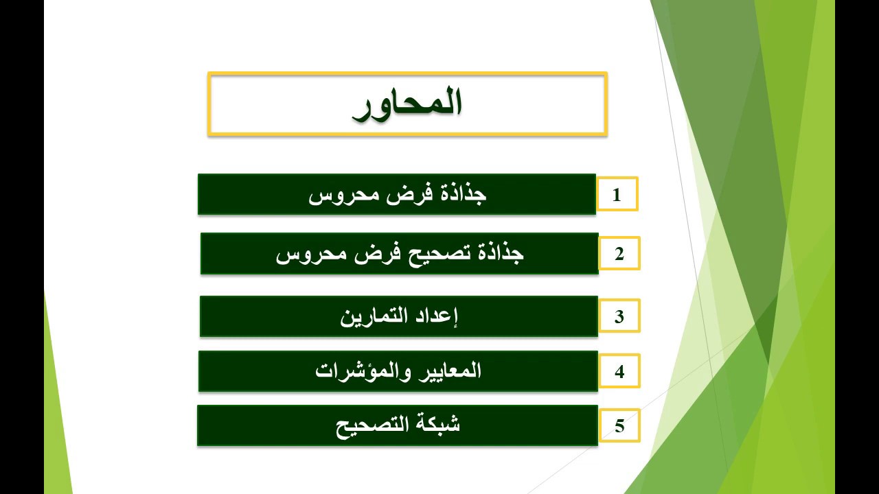 معايير ومؤشرات شبكة التصحيح
