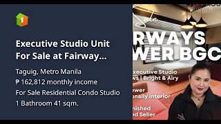 Executive Studio Unit For Sale at Fairway Towers BGC Taguig