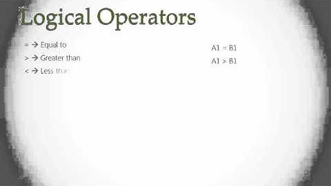 Excel - Logical Operators