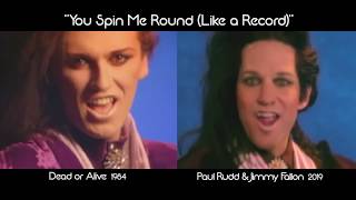 Dead or Alive versus Paul Rudd & Jimmy Fallon Comparison - You Spin Me (Round Like) a Record“