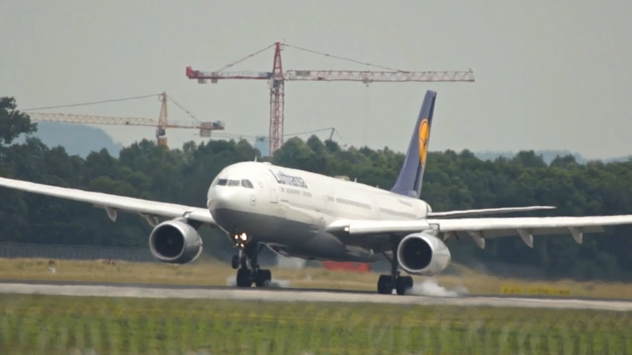 Lufthansa Airbus A330-343 D-AIKM arrival at Munich Airport München Flughafen
