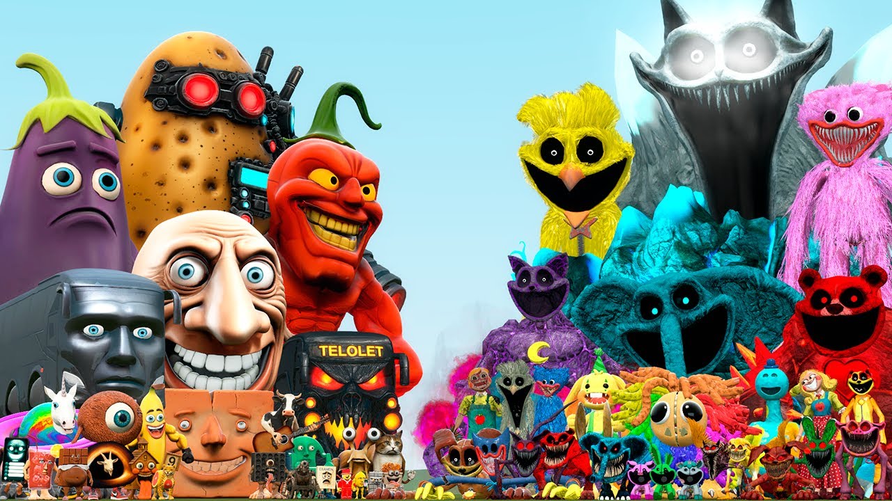 ALL BULBATRONIX 3000 ITALIAN BRAINROT VS NIGHT GODZILLA POPPY PLAYTIME FAMILY (Garry's Mod)