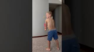 ⚾️🧢4 Year Old plays pretend baseball😂 #shortscreator #shorts #baseball #sports #boys