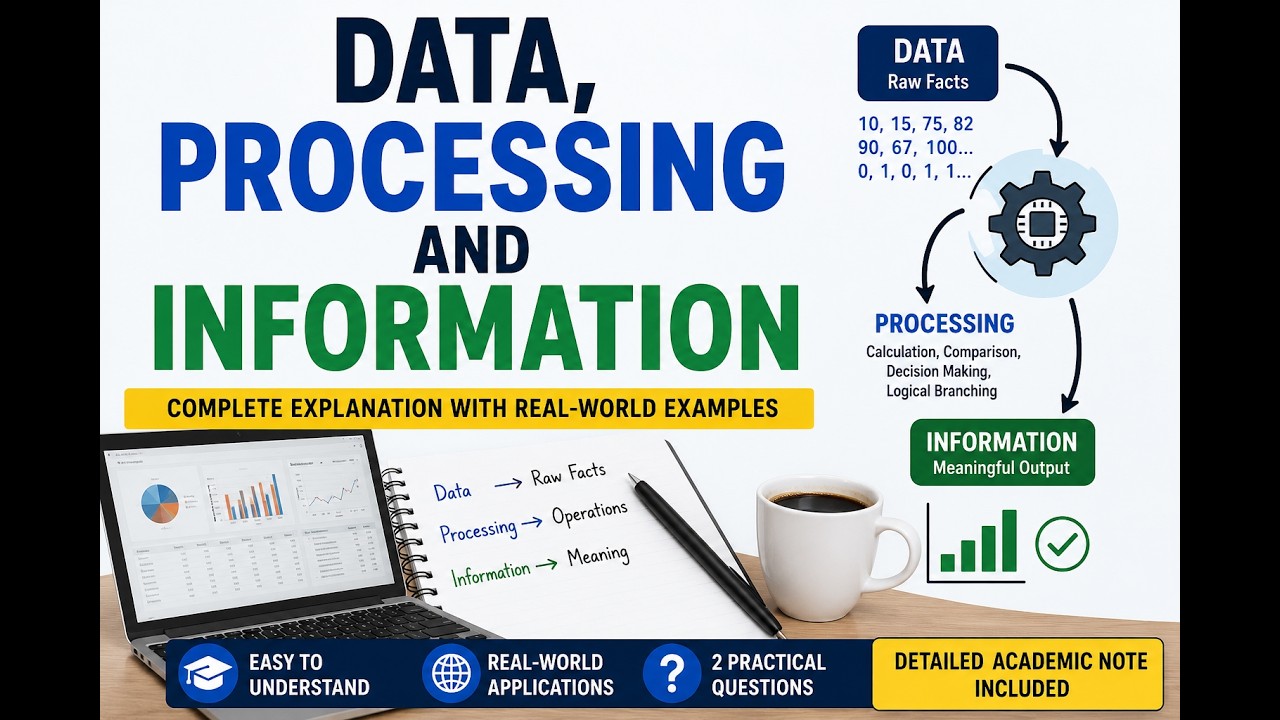 Week 1 Chap.1 Section 1.2.Data, Processing and Information + Study ...