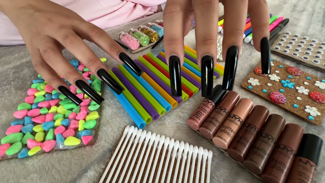 ASMR - Fidget Board Collection | Tapping & Scratching triggers ( build-up )