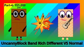 Official | UncannyBlock Band Rich Different (151-200) VS Normal...Who win | Cool Song Sounds!