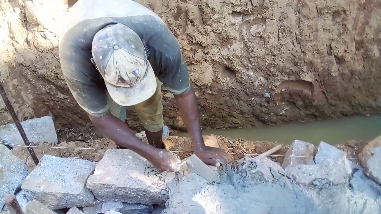 Como fazer Muro de Arrimo de pedra - Faça você / Pedreiro