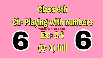 class-6th | PSEB | Ch- Playing with numbers | Ex-3.4(Q-1 part:1- 5) #mathstuitionpoint #class6 #pseb