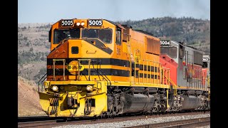 11 Utah Railway units dragging loaded coal trains up to Soldier Summit