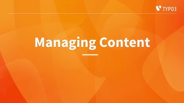 Managing Content - TYPO3 Editors Guide v13