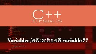 C++ Tutorial 05-Introduction to Variables