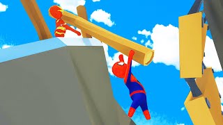 Супергерои НЕ РОНЯЙ МЕНЯ ВНИЗ БРАТ HUMAN FALL FLAT пластилиновые герои Володя Человек Паук и Железный Человек