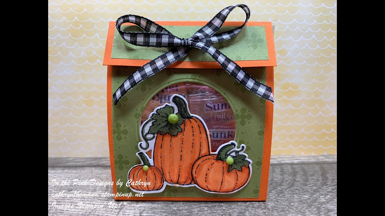PRETTY PUMPKINS EASY FALL TREAT HOLDER DIY with DETAILED PUMPKIN DIES - Stampin' Up!