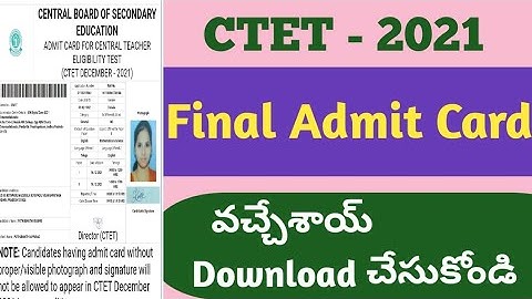 CTET 2021 | Final Admit Cards RELEASED |