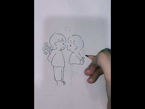 Cute small couple drawing | Couple art in an easy way