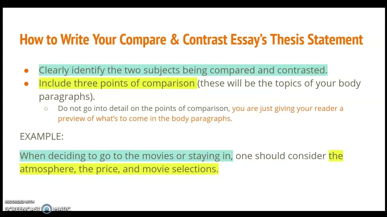 differences between thesis statement and topic sentence