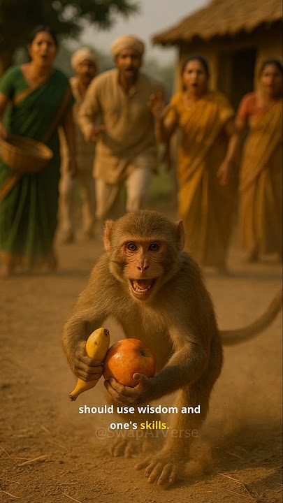 Girl and the Mischievous Monkey π | Power of Wisdom | Moral Story | #Shorts