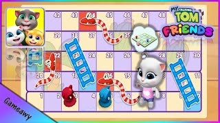 Моя говорящая Анжела играет в игру «Змея и Лестница» | Игра Мои говорящие друзья Gameawy screenshot 3