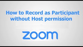 How to record zoom meeting without permission as a participant if you
are and has no recording from the host, can still z...