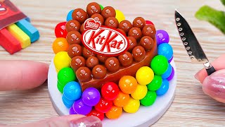 Rainbow KitKat Heart Cake Mix Chocolate 🌈 Decorating Special Miniature Rainbow Cake By Petite Baker