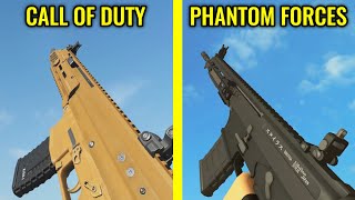 COD MW3 2023 vs Roblox Phantom Forces  - Weapons Comparison